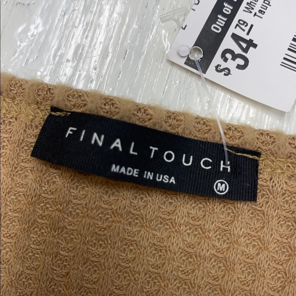 Final Touch Brushed Waffle Texture Knit Top in Carmal Sz M - Picture 2 of 10